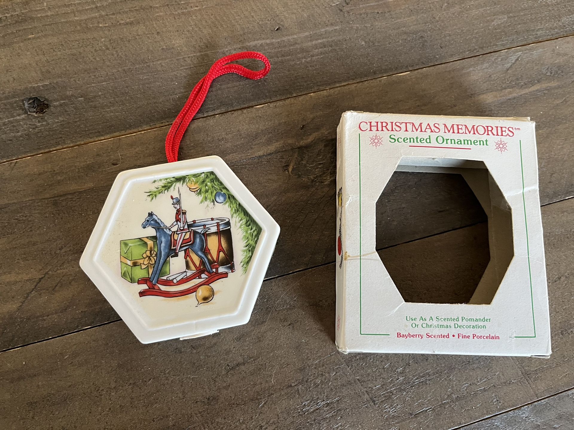 Vintage 'Christmas Memories' Porcelain Pomander Scented Ornament