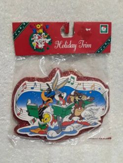 Vintage Looney tunes glitter Christmas holiday trim