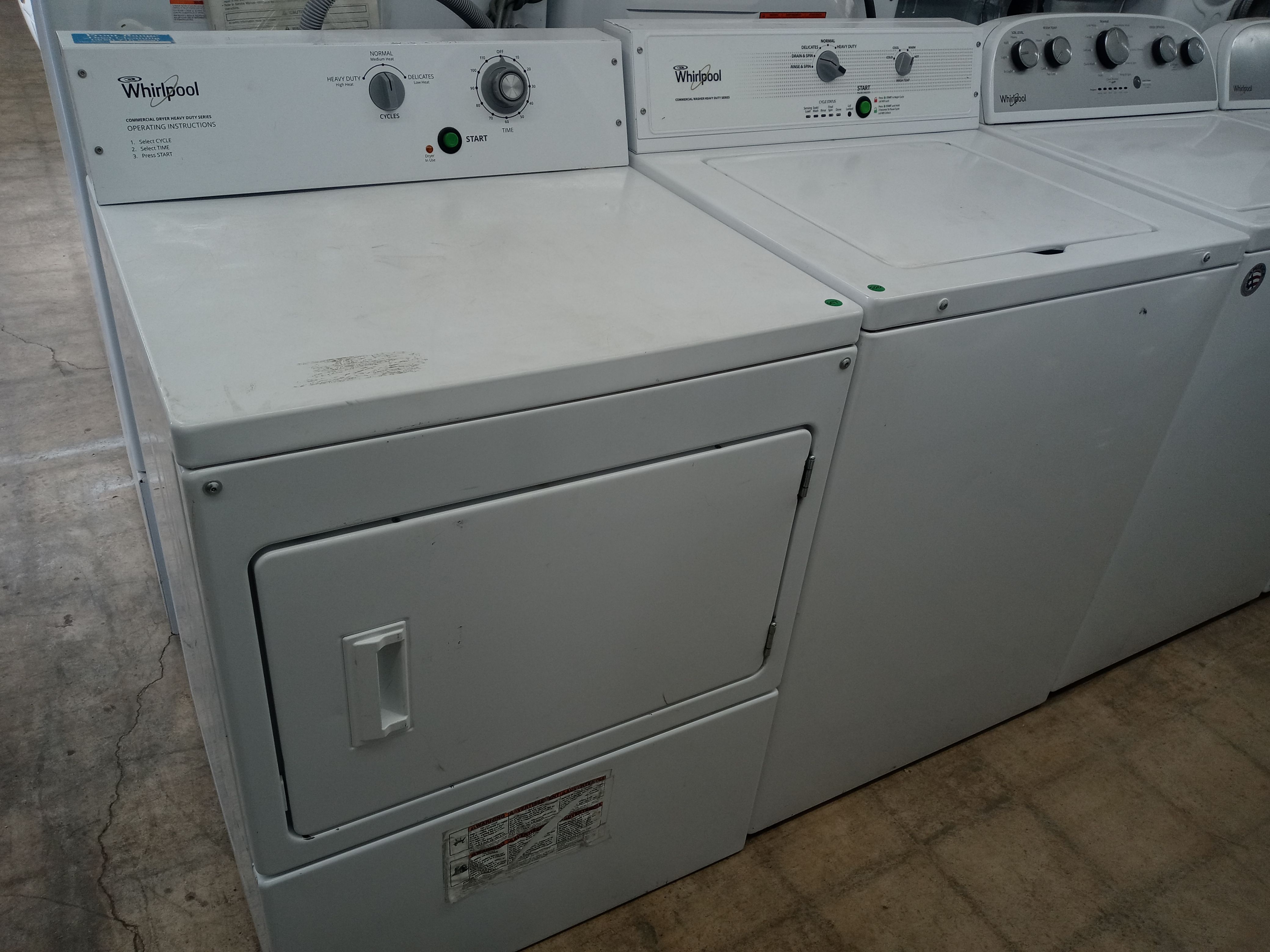 Whirlpool commercial top load washer and dryer set - Free delivery