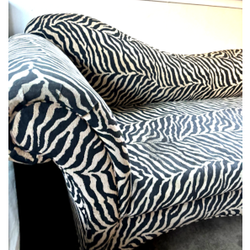 Zebra Print Chaise Lounge / Accent Sofa – Modern Statement Piece