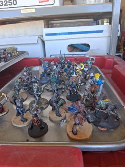 Miniature figures for gaming dungeons and dragons world of warcraft warhammer , all three d printed