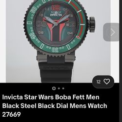 Invicta Star Wars Boba Fett Men’s Black Steal Black Dial Men’s watch 27669