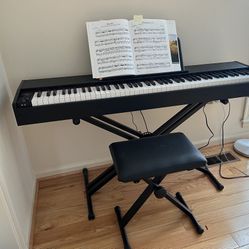 88-Key Weighted Full Size Digital Piano, Electronic Keyboard Set for All Experience Levels w/U-Stand, 3 Sustain Pedal Unit, Stool, 2 H