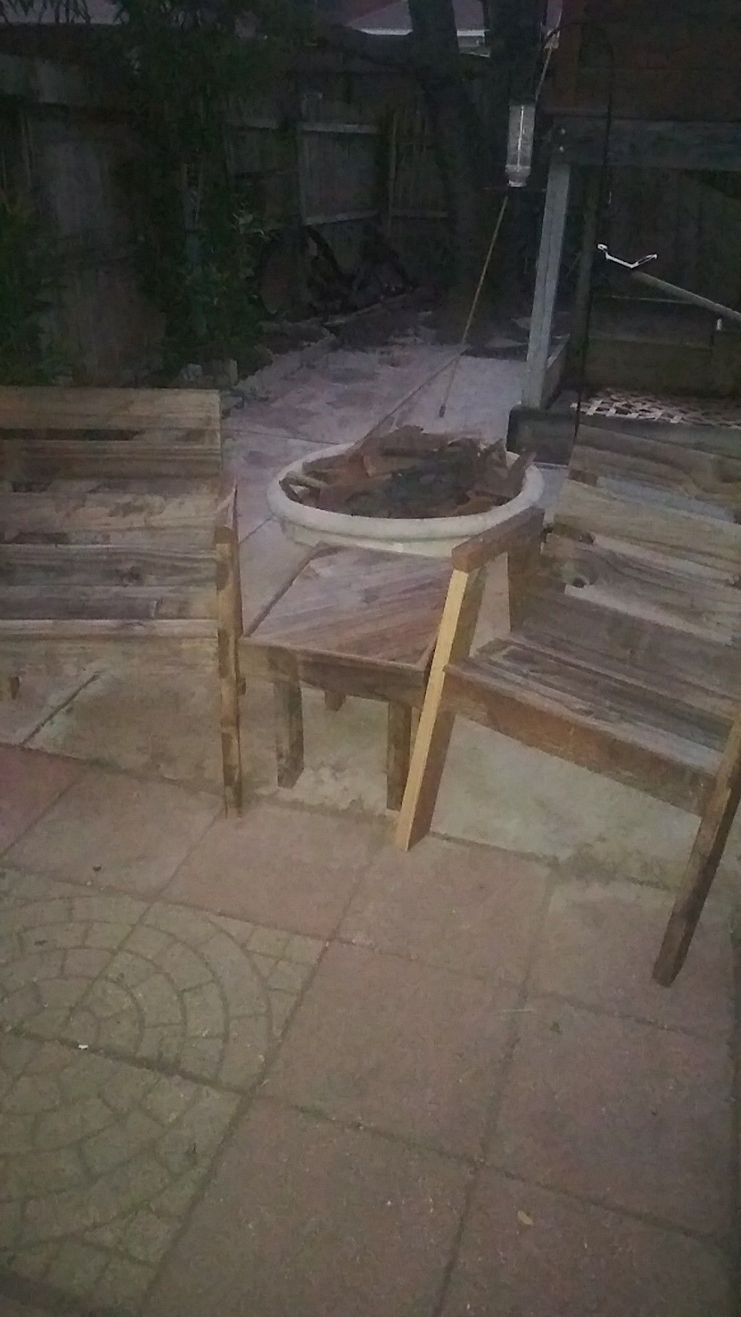 Reclaimed wood patio furniture set