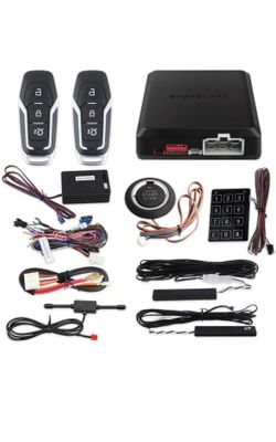 EASYGUARD EC002-FO2-NS Smart Key Passive keyless Entry Kits with Push Start Button Remote Start Password keypad Entry DC12V