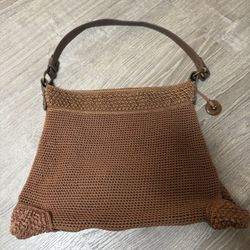 The Sak Pink Label Vintage Crochet Knit Shoulder Bag 