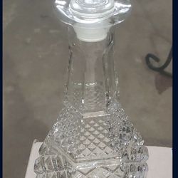 Vintage Thick Glass . Tall  Liquor Decanter w/Stopper  **MOVING**