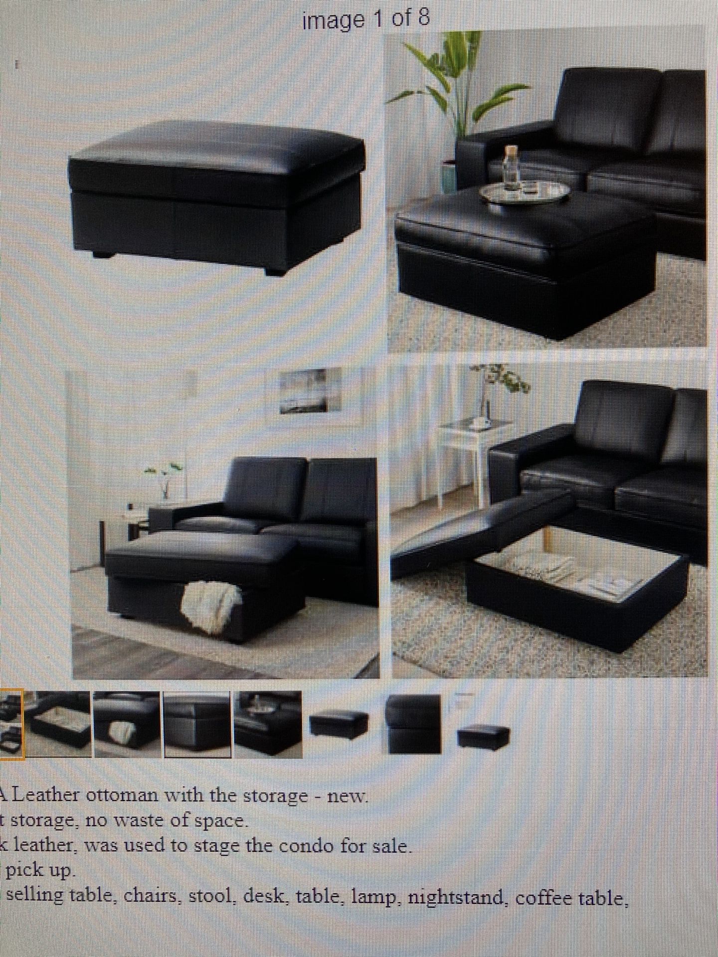 Ikea Ottoman - Stirage - Leather - New - Easy Pick Up - 30% Off . 