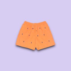 Polo Ralph Lauren Mens Orange Board Shorts All Over Pony Large Tall 