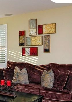 Z gallerie 6 pc mixed media wall art