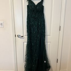 Beaded Green Maxi Dress 