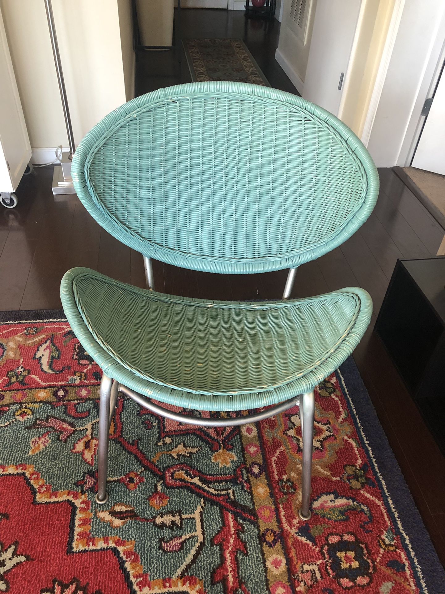 Pier 1 Turquoise Wicker Chair