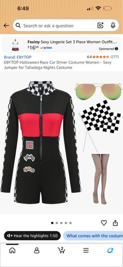 EBYTOP Women's Race Car Driver Costume Romper