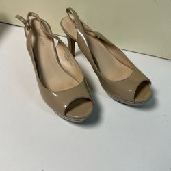 Tan Nine West 4-inch Heels, Size 9 1/2