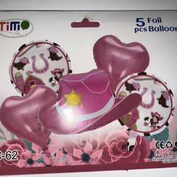 Pink cowgirl Western Foil Balloons