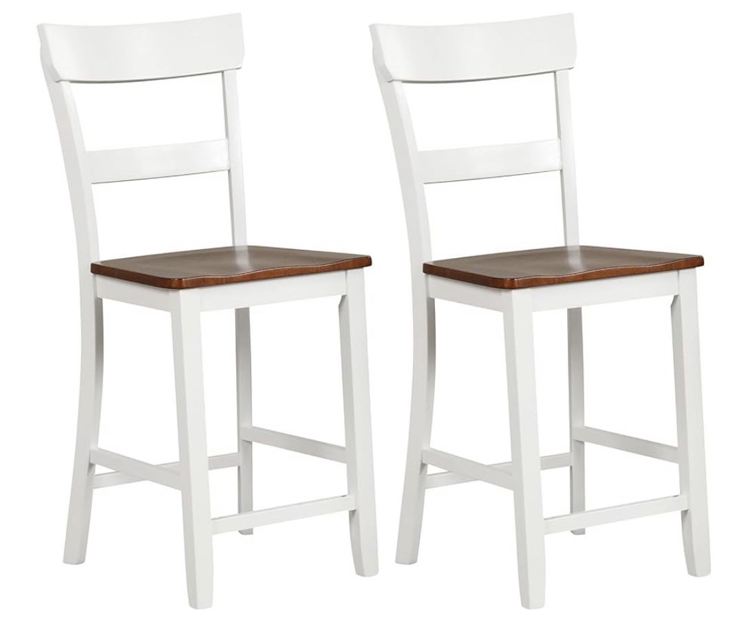 Wooden Bar Stools Counter Height Set of 2,