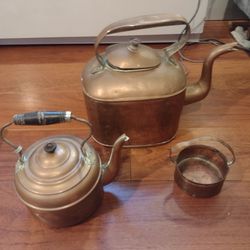 Antique Copper Tea Kettles 