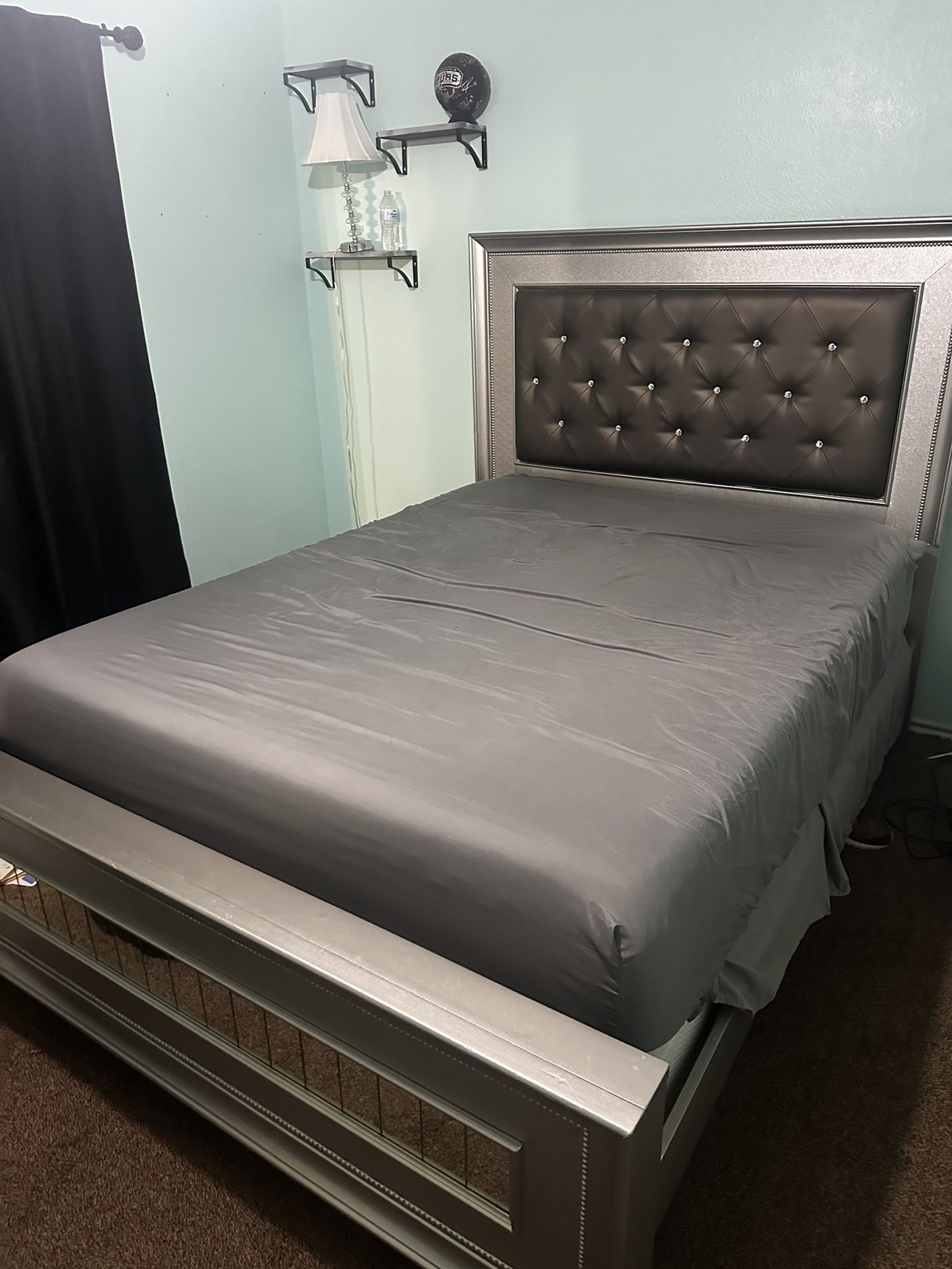 Queen Sized Silver Bed Frame for Sale in San Antonio, TX - OfferUp