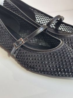 Nine West mary jane flats. New. Black mesh crystals. Size 8 women's shoes