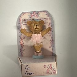 Russ Little Tutu Lavender and White Bear 2” height 