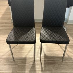 6 Faux Leather Dining Chairs For Sale 