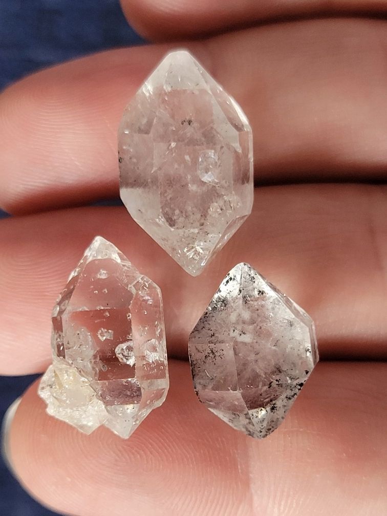 3pcs Natural Herkimer Diamond Crystal Lot 50ctw Total