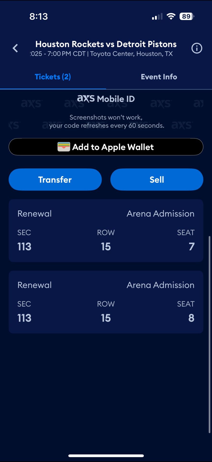 Rockets Tickets For Tonight