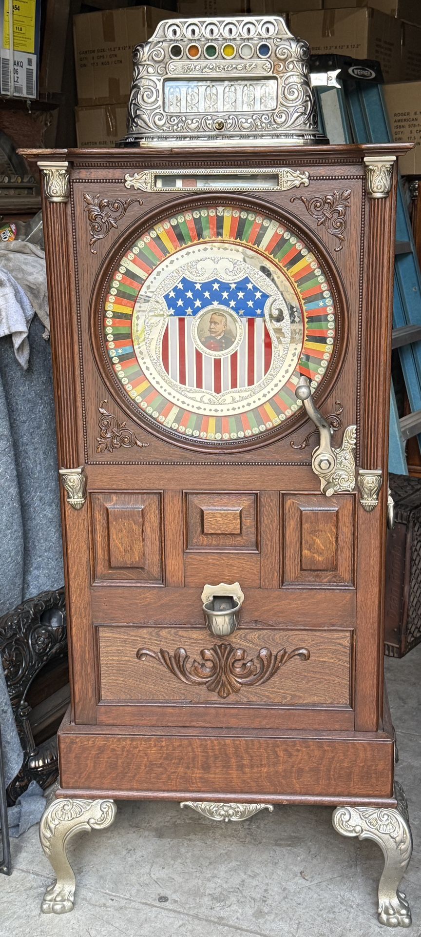 Antique Watling Upright Slot Machine Circa 1907 5 cent Victorian Coin Op