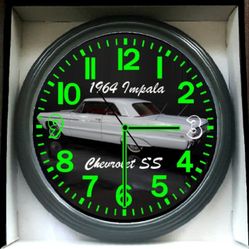 1964 Chevy Chevrolet Impala Glow In The Dark Wall Clock New!