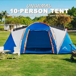 UNIHIMAL 10-Person Family Camping Tent – Like New – Complete – $150