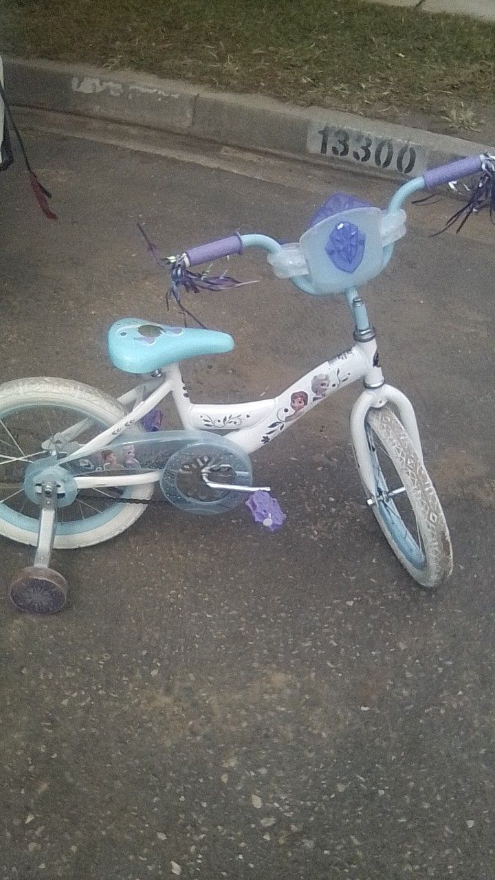 !! Girls Training Bike Huffy Frozen 16 In Wheels