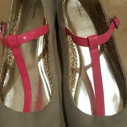 Lands' End, Leather flats in size 4M (Big girls)