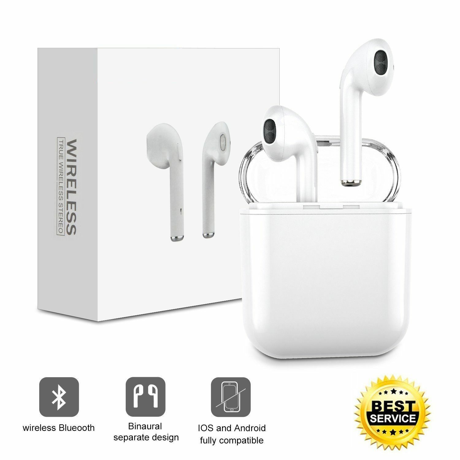 Mini Bluetooth Headphones Wireless Air Pod Earbuds for iPhone and Android