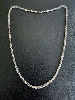10k solid white gold rope chain necklace 16.5” 2.7mm 11.4 grams