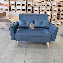 NEW. Love Seats blue With Coffee Stand