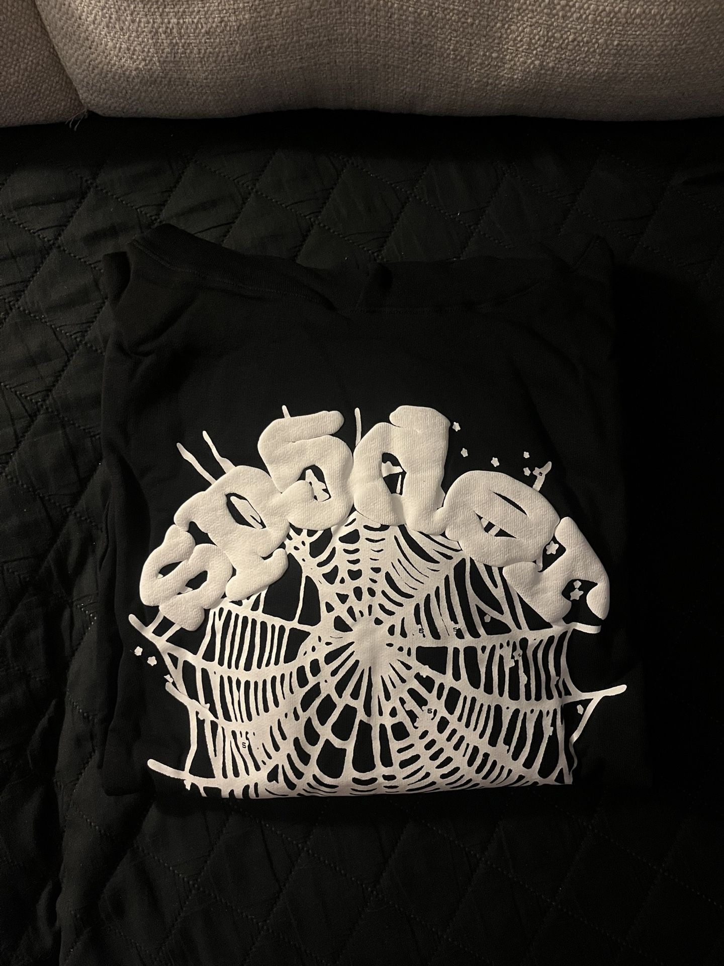 Sp5der Black White Bubble Print Web Hoodie