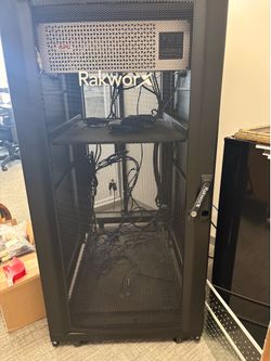 RakworX rolling rack cabinet with  APC Smart-UPS SMTL1500RM3UC lithium-ion UPS