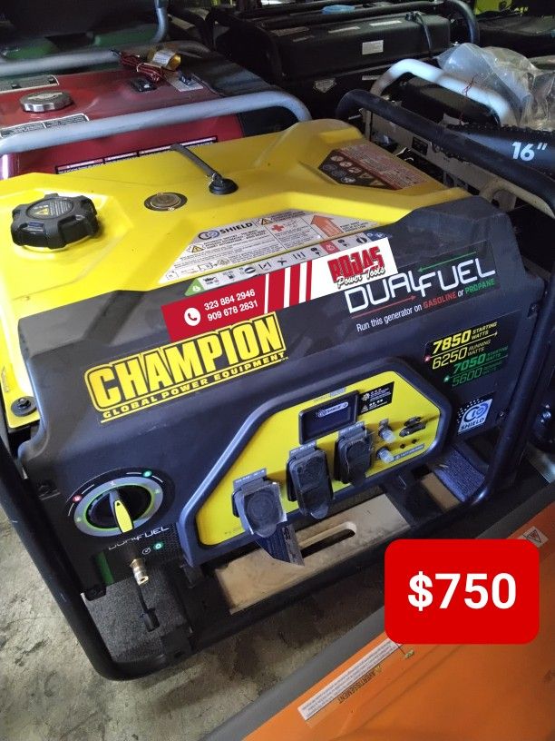 Champion 7850/ 6250 Watts Gas Propane Power Dual Fuel Portable