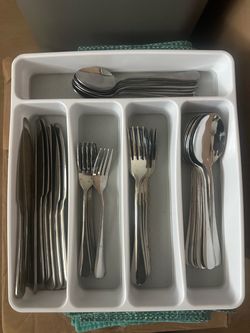 Stainless Steel Flatware Set with Organizer Tray