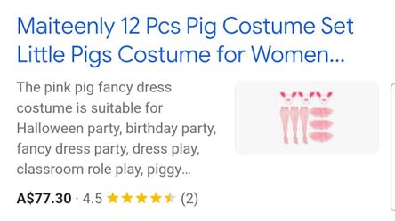 12 Pcs Pig Costume Set Little Pigs Costume for Women Include Miss Piggy Ears Headband Nose 5 Layers Tutu Skirt Pink Pantyhose Tights for Halloween Chr