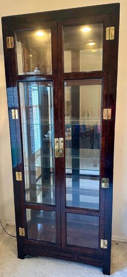 2  1980 Mahogany  Vintage Asian Display Cabinets