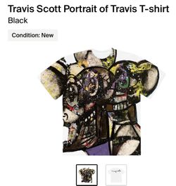 Portrait Of Travis Scott T-shirt Sz M