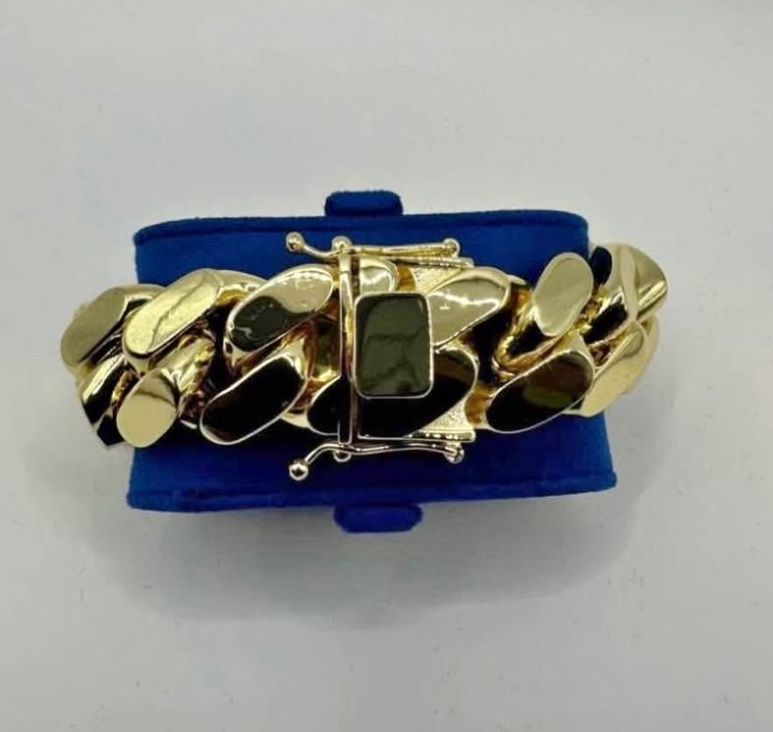 14k Miami Cuban Link Rose Gold Plated 20mm Heavy Bracelet