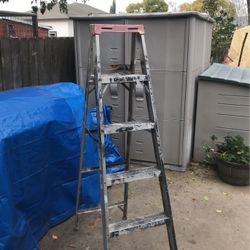 6’ Ladder Used Werner Aluminum Folding 