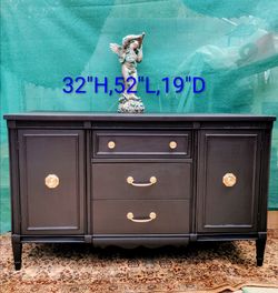 Vintage black sideboard buffet credenza