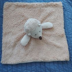 Kellytoy Hedgehog Cream Tan Brown Lovey With Rattle Security Plush Toy Blanket