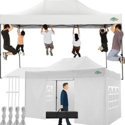 10x15 Pop up Canopy Tent 10x15 Canopy with 4 Sidewalls Waterproof Heavy Duty Commercial Canopy Tent for Parties Outdoor Tent Garden Gazebo Tent, Carry