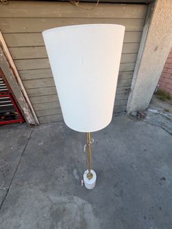 Mid-Century Modern Style Brass Floor Lamp with Marble