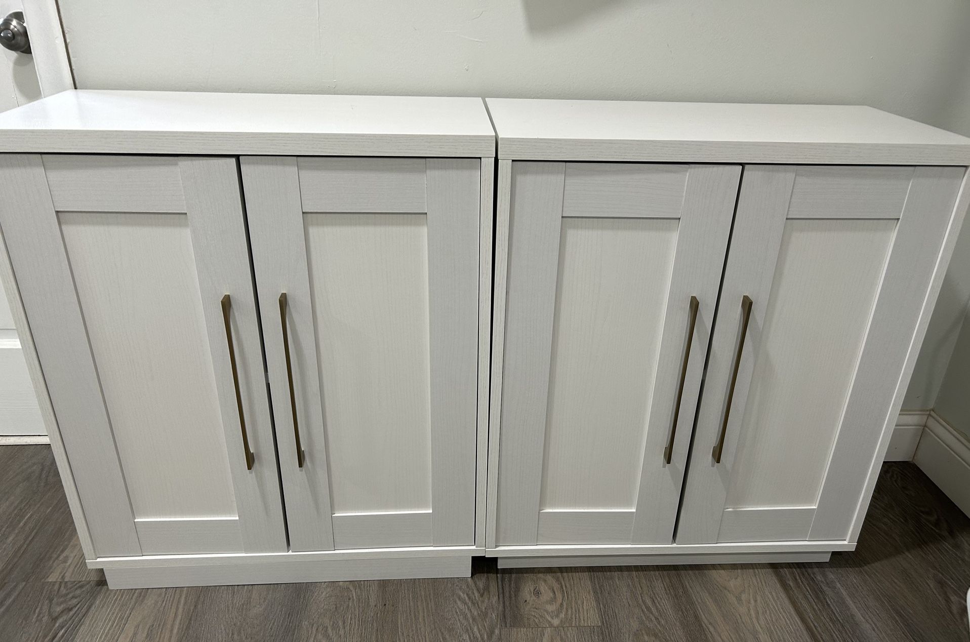 Two white Storage Cabinets