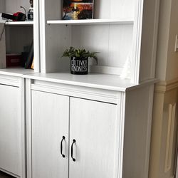 2 Beautiful White Cabinets Storage Shelves